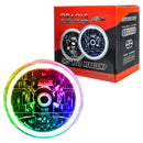 Pre-Installed 5.75" H5006/PAR46 Sealed Beam Headlight with RGB LED halo ring.