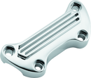 Bikers Choice 74-Up Chrome Finned Handlebar Clamp With 1in. Bars
