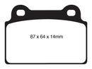 EBC 08-16 Mitsubishi Lancer Evo 10 2.0 Turbo (1 piece rotor) Redstuff Rear Brake Pads