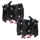 Rear view of 2007-2013 Chevy Silverado Pre-Assembled Halo Headlights - Chrome Housing
