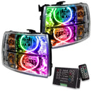 2007-2013 Chevy Silverado Pre-Assembled Halo Headlights - Chrome Housing with 2.0 Controller.
