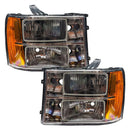 2007-2013 GMC Sierra Pre-Assembled Halo Headlights - (Square Ring Design)