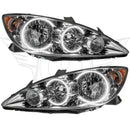 2005-2006 Toyota Camry Pre-Assembled Halo Headlights with white LED halo rings.