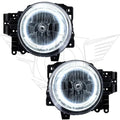 2007-2014 Toyota FJ Cruiser Pre-Assembled Headlights with white LED halo rings.