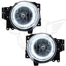 2007-2014 Toyota FJ Cruiser Pre-Assembled Headlights with white LED halo rings.