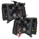 Rear view of 2007-2013 Chevrolet Silverado Pre-Assembled Halo Headlights - Black Housing