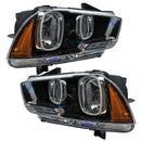 2011-2014 Dodge Charger Pre-Assembled Halo Headlights - Non HID - Black Housing