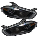 2013-2014 Dodge Dart Pre-Assembled Headlights - Black Housing (HID Style)