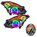 2007-2009 Nissan Altima Sedan Pre-Assembled Halo Headlights - Black Housing (Halogen) with RF Controller.