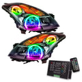 2007-2009 Nissan Altima Sedan Pre-Assembled Halo Headlights - Black Housing (Halogen) with 2.0 Controller.