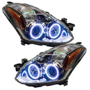 2010-2012 Nissan Altima Coupe Pre-Assembled Halo Headlights with white LED halo rings.