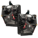 Rear view of 2008-2010 Ford F-250/F-350 Super Duty Pre-Assembled Halo Headlights - Chrome Housing
