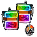 2008-2010 Ford F-250/F-350 Super Duty Pre-Assembled Halo Headlights - Chrome Housing with RF Controller.