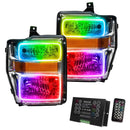 2008-2010 Ford F-250/F-350 Super Duty Pre-Assembled Halo Headlights - Chrome Housing with 2.0 Controller.
