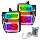 2008-2010 Ford F-250/F-350 Super Duty Pre-Assembled Halo Headlights - Chrome Housing with Simple Controller.