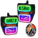 2008-2010 Ford F-250/F-350 Super Duty Pre-Assembled Halo Headlights - Black with RF Controller.