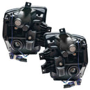 Rear view of 2008-2010 Ford F-250/F-350 Super Duty Pre-Assembled Halo Headlights - Black