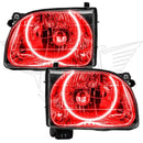 2001-2004 Toyota Tacoma Pre-Assembled Halo Headlights with red LED halo rings.