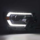 AlphaRex 12-15 Toyota Tacoma PRO-Series Halogen Projector Headlights Alpha-Black