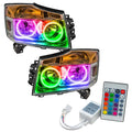 2008-2015 Nissan Armada Pre-Assembled Halo Headlights with Simple Controller.