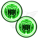 2008-2011 Ford Ranger Pre-Assembled Halo Fog Lights with green LED halo rings.