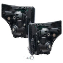 Rear view of 2011-2016 Ford F-250/F-350 Super Duty Pre-Assembled Headlights - Black