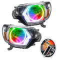 2012-2015 Toyota Tacoma Pre-Assembled Halo Headlights - Chrome with RF Controller.