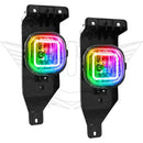 Ford Super Duty fog lights with ColorSHIFT LED halo rings.