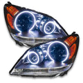Honda Odyssey headlights with white LED halo rings.