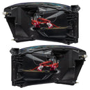 Rear view of 2007-2008 Dodge Ram Pre-Assembled Halo Headlights - Black