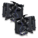 Rear view of 2007-2013 Chevrolet Silverado Pre-Assembled LED Square Style Halo Headlights - (Chrome Housing)