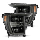 AlphaRex 21-23 Ford F150 / 21-23 Ford F150 Raptor LUXX-Series LED Projector Headlights Alpha-Black