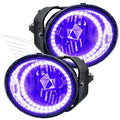 2001-2002 Nissan Frontier Pre-Assembled Fog Lights with purple LED halo rings.