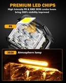 V-MAX Series | 5 Inch 168W 16440LM Combo Beam Side Shooter LED Round Pod Lights with Amber DRL