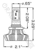 LED Bulb diagram with measurements.