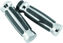 Bikers Choice 81-17 XL & Big Twin Dual Cable Chrome & Black Sensation Grips Pr