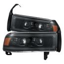 AlphaRex 94-01 Dodge Ram 1500/94-02 Ram 2500/3500 LUXX-Series LED Headlights Alpha-Black