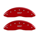MGP 4 Caliper Covers Engraved Front & Rear MGP Red finish silver ch