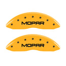 MGP 4 Caliper Covers Engraved Front & Rear MOPAR Yellow finish black ch