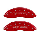 MGP 4 Caliper Covers Engraved Front & Rear Raptor Red finish silver ch