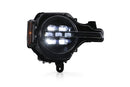 Car headlight assembly on a white background