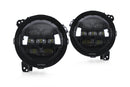 Pair of Apex Series Headlights with Attica branding for the Jeep Wrangler JL on a white background