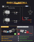 V-MAX Series | 4 Inch 92W 8960LM Combo Beam Side Shooter LED Square Pod Lights with Amber DRL