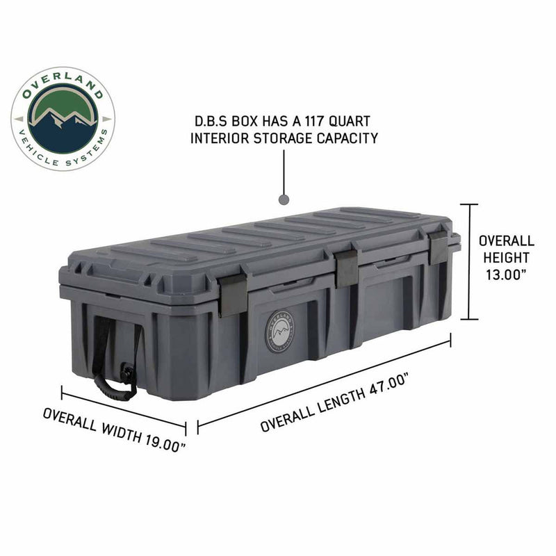 D.B.S. - Dark Grey 117 QT Dry Box With Drain and Bottle Opener