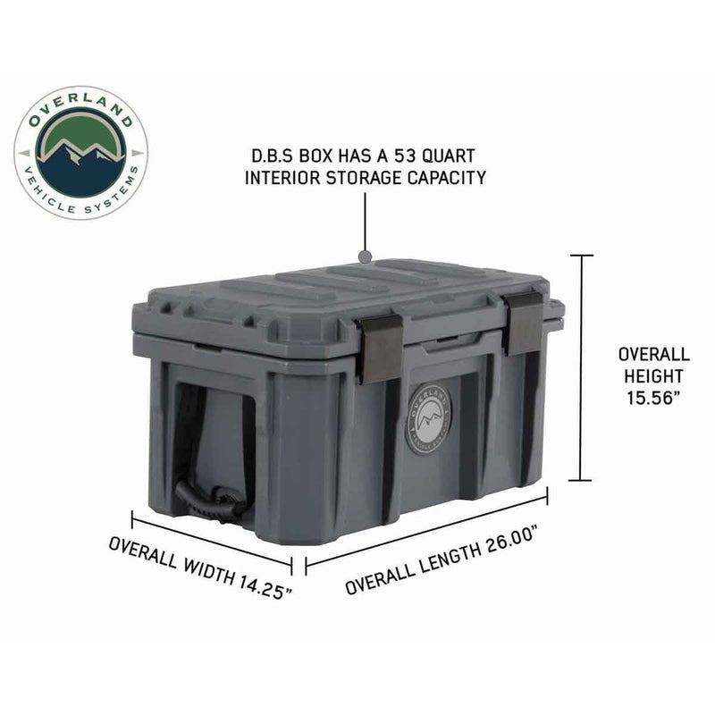 D.B.S. - Dark Grey 53 QT Dry Box with Drain, and Bottle Opener