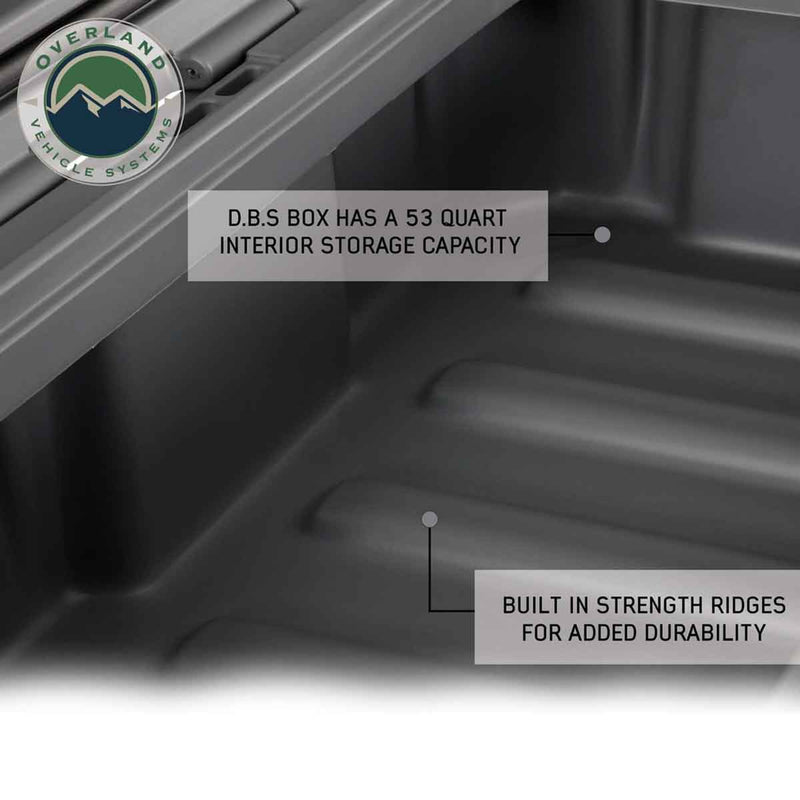 D.B.S. - Dark Grey 53 QT Dry Box with Drain, and Bottle Opener