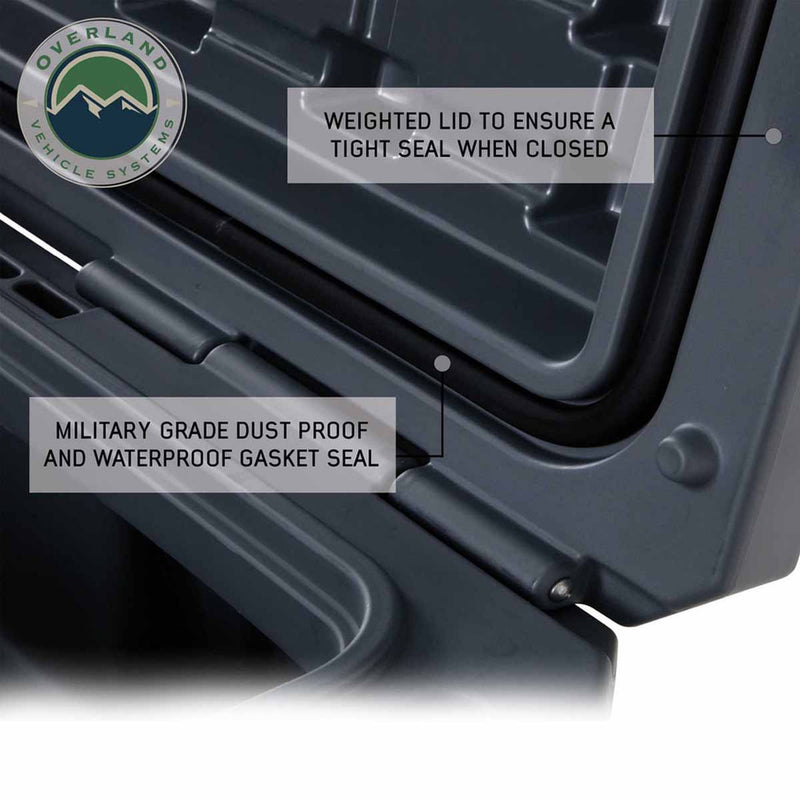 D.B.S. - Dark Grey 95 QT Dry Box With Drain and Bottle Opener