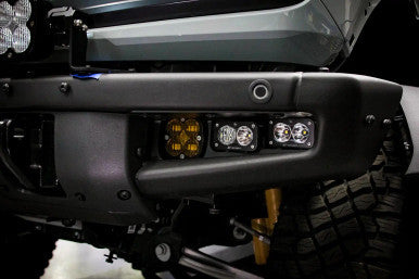 Baja Designs Ford Bronco Squadron SAE/Dual S2 Sport Steel Bumper Fog Pocket Light Kit w/Upfitter