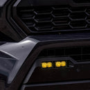 Close-up of the Baja Designs Toyota S2 Sport Dual Fog Pocket Light Kit on a Toyota Tacoma.