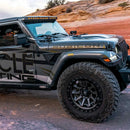 Side view of a Jeep Gladiator JT equipped with multiple LED lighting products, including the Sidetrack LED Lighting System.